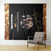 Luxuriöses Schwarzes Foto Elegante gestufte Signat Wandteppich (Beispiel (Horizontal))