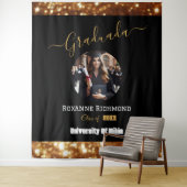 Luxuriöses Schwarzes Foto Elegante gestufte Signat Wandteppich (Beispiel)