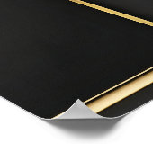 Luxuriöses schwarzes Gold Abstrakt Poster (Ecke)