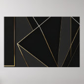 Luxuriöses schwarzes Gold Abstrakt Poster (Vorne)
