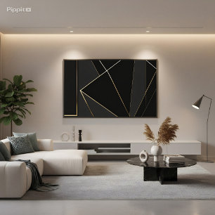Luxuriöses schwarzes Gold Abstrakt Poster