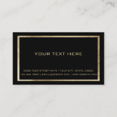 Luxuriöses schwarzes Gold Glam VIP-Card Club Mitgl Visitenkarte (Rückseite)