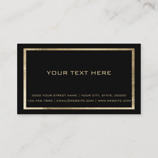 Luxuriöses schwarzes Gold Glam VIP-Card Club Mitgl Visitenkarte (Rückseite)