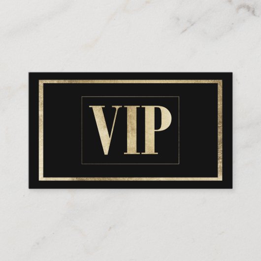 Luxuriöses schwarzes Gold Glam VIP-Card Club Mitgl Visitenkarte (Vorderseite)
