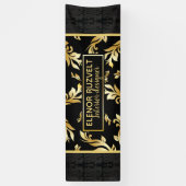Luxuriöses schwarzes Gold mit floralen eleganten D Banner (Vertikal)