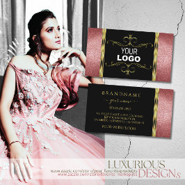 Luxuriöses Schwarzes Gold mit Rotem Glitzer und Lo Visitenkarte