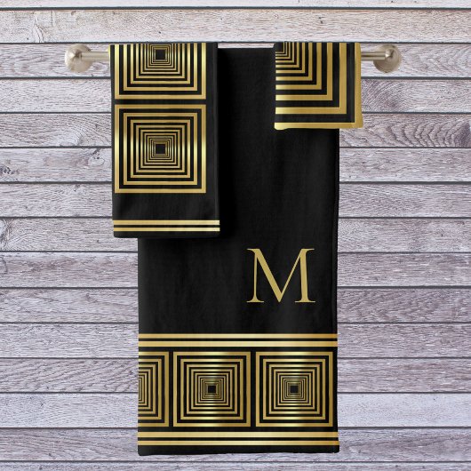 Luxuriöses schwarzes goldfarbenes Set