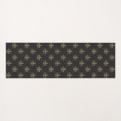 Luxuriöses schwarzes GoldLilien-Muster Yogamatte (Rückseite (Horizontal))