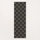 Luxuriöses schwarzes GoldLilien-Muster Yogamatte (Rückseite)