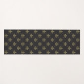 Luxuriöses schwarzes GoldLilien-Muster Yogamatte (Vorderseite (Horizontal))