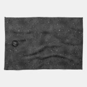 Luxuriöses schwarzes Hintergrund mit weißen Glitze Geschirrtuch (Horizontal)