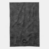 Luxuriöses schwarzes Hintergrund mit weißen Glitze Geschirrtuch (Vertikal)