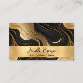 Luxuriöses schwarzes Marmor und Goldfolie Visitenkarte (Vorderseite)