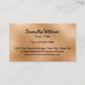 Luxuriöses schwarzes Marmor und Kupfer Beruflich Visitenkarte (Rückseite)