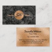 Luxuriöses schwarzes Marmor und Kupfer Beruflich Visitenkarte (Vorne/Hinten)