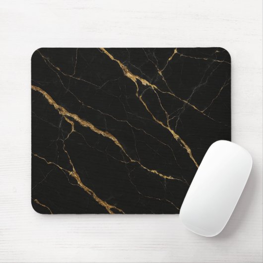 Luxuriöses schwarzes Marmormousepad Mousepad (Mit Mouse)