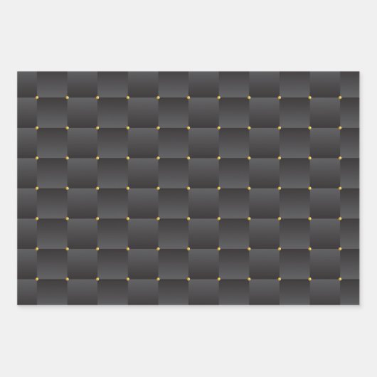 Luxuriöses schwarzes, nahtloses Musterpapier Geschenkpapier Set (Vorderseite 3)