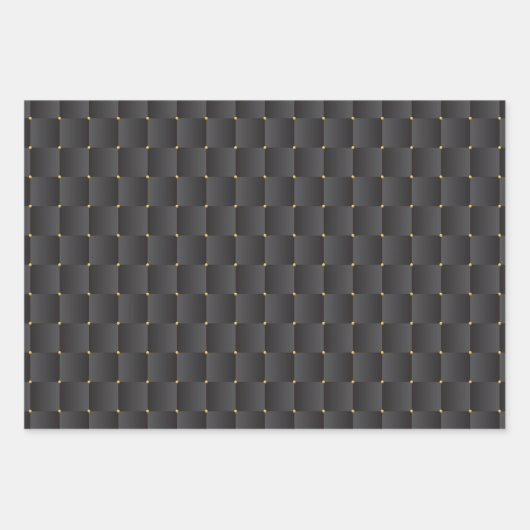 Luxuriöses schwarzes, nahtloses Musterpapier Geschenkpapier Set (Vorderseite)