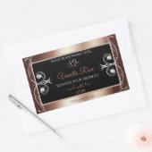 Luxuriöses schwarzes Rosegold Shimmery Dekor Produ Rechteckiger Aufkleber (Umschlag)