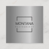 Luxuriöses Silber mit qr-Code Quadratische Visitenkarte (Vorderseite)