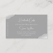 Luxuriöses Silber und Grau mit glänzenden Diamante Visitenkarte (Rückseite)