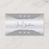 Luxuriöses Silber und Grau mit glänzenden Diamante Visitenkarte (Vorderseite)