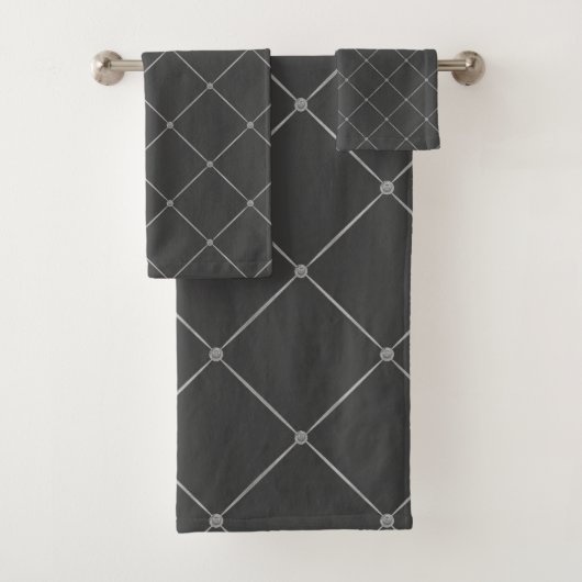 LUXURIÖSES Silbergraues HAMPTON TOWEL SET (Insitu)
