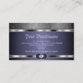 Luxuriöses Silbermusternblau mit Imitate Diamonds Visitenkarte (Rückseite)