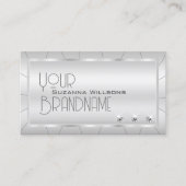 Luxuriöses Silver mit Verziert und Diamonds Creati Visitenkarte (Vorderseite)