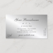 Luxuriöses Silver Sparkle Diamonds Monogram Elegan Visitenkarte (Rückseite)