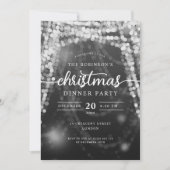 Luxuriöses Silver Winter Lights Weihnachts-Party Einladung (Vorderseite)