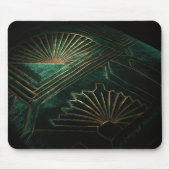 Luxuriöses Smaragdgrün und Art Deco Messing Mousepad (Vorne)