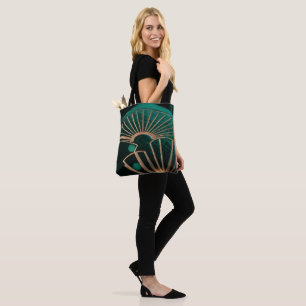 Luxuriöses Smaragdgrün und Art Deco Messing Tasche