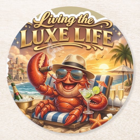 Luxuriöses Sommerstrand-Leben Papier Untersetzer (Vorderseite)