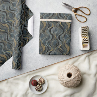 Luxuriöses Swirl Motif Nahtloses Muster Geschenkpapier
