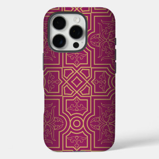 Luxuriöses Symmetrisches Design mit floralen Motiv iPhone 16 Pro Hülle