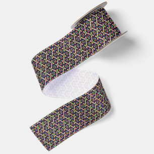 Luxuriöses traditionelles Songket-Pixel-Stickereim Satinband