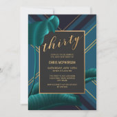 Luxuriöses tropisches Party 30. Geburtstag Einladung (Vorderseite)