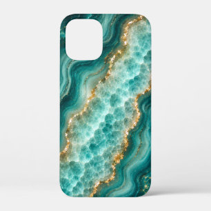 Luxuriöses Türkis-Achat-Marmor mit Goldadern Case-Mate iPhone Hülle