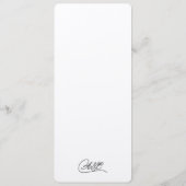 Luxuriöses und elegantes Hochzeitsmenü Menükarte (Rückseite)