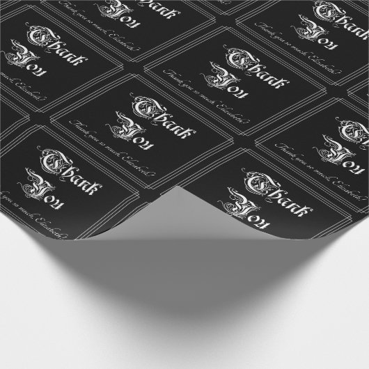 Luxuriöses und opulentes "Danke"-Papier Geschenkpapier (Ecke)