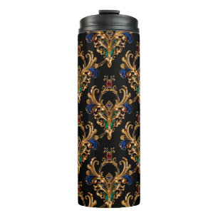 Luxuriöses viktorianisches Schwarzgold Thermosbecher