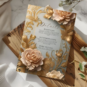 Luxuriöses, Vintag inspiriert Blumenmotiv Details Begleitkarte