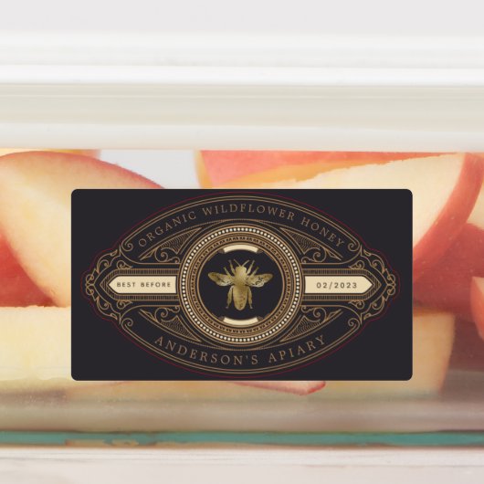 luxuriöses, Vintages Gütesiegel für goldene Honigj Etiketten (Befestigt)