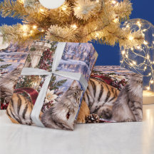 Luxuriöses Wald-Blush-Mauve-Weihnachtspapier