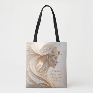 Luxuriöses weibliches Porträt mit inspirierendem Z Tasche