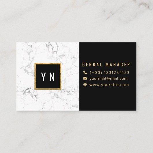 Luxuriöses Weiß mit Gold Marmor klassische Textur Visitenkarte (Rückseite)