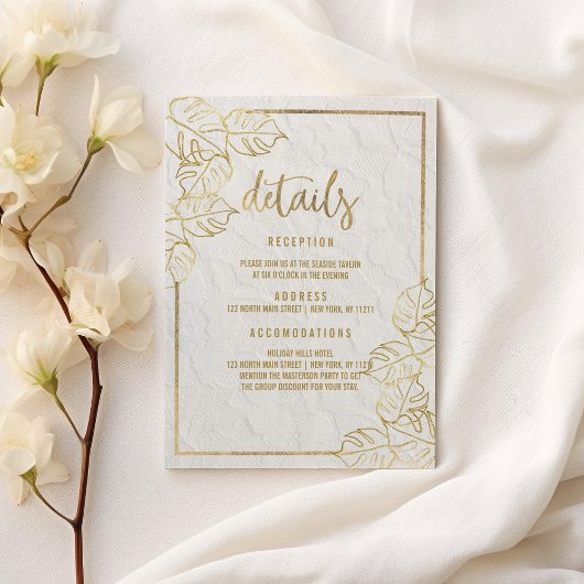 Luxuriöses weißes Gold, französische Blumenspitze Begleitkarte