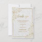 Luxuriöses weißes Gold, französisches Blumenmotiv  Dankeskarte (Vorderseite)