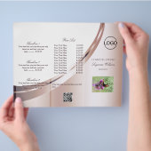 Luxuriöses weißes Rosengold mit Logo und QR-Code Flyer (Hand)